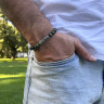 Herrenarmband aus Jade, Kambaba und Dzi-Perle D4897