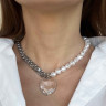 Perlenkette mit Herzanhänger D4925