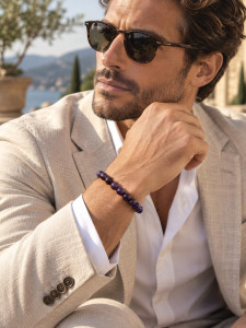 Herrenarmband aus Amethyst 4509