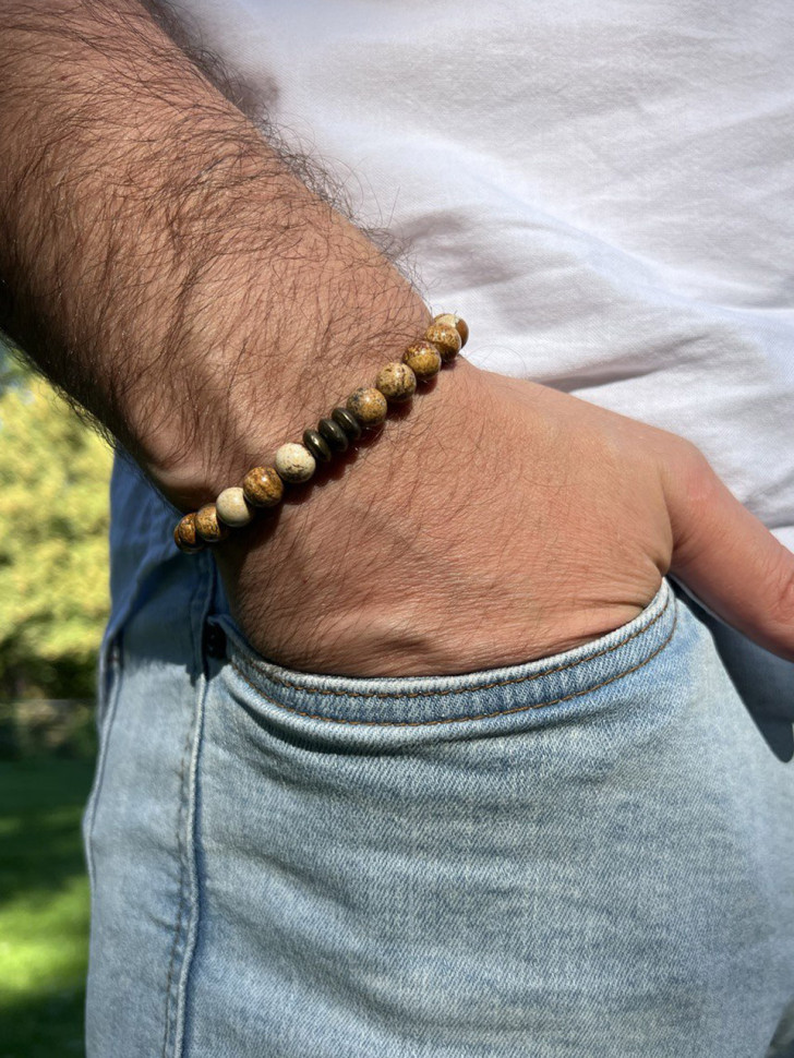 Herrenarmband aus Jade D4508