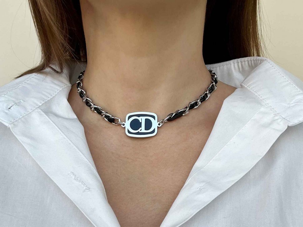 Choker-Halskette aus CD-Metall D4921