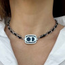 Choker-Halskette aus CD-Metall D4921