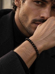 Armband aus braun-schwarzem Achat 4938