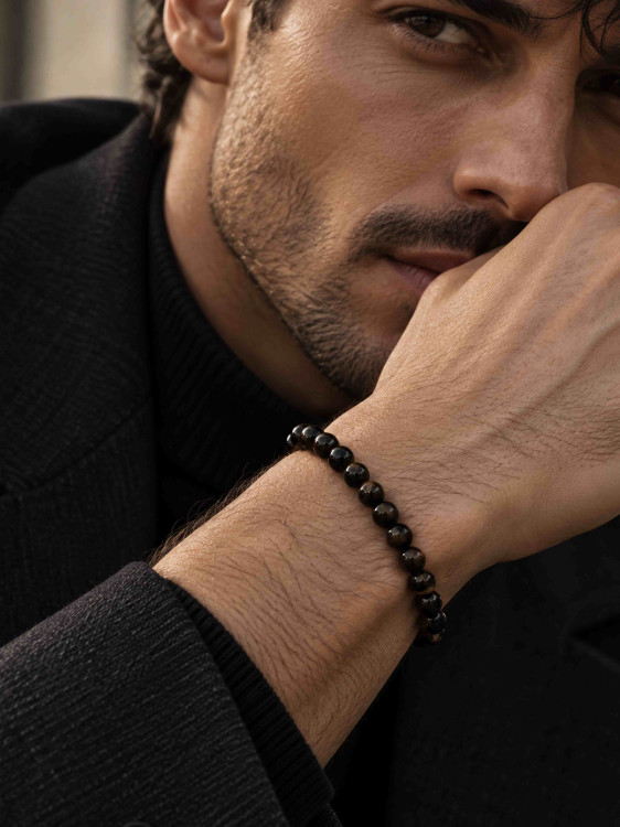 Armband aus braun-schwarzem Achat 4938