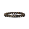 Herrenarmband aus natürlichen Bronzitsteinen D4970