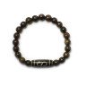 Herrenarmband aus natürlichen Bronzitsteinen D4970