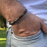 Herrenarmband aus Obsidian D5042