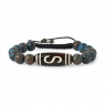 Herrenarmband aus Jadeit und dreiaugiger Dzi-Perle D4689