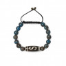 Herrenarmband aus Jadeit und dreiaugiger Dzi-Perle D4689
