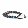 Herrenarmband aus Jadeit und dreiaugiger Dzi-Perle D4689