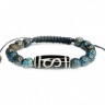 Herrenarmband aus Jadeit und dreiaugiger Dzi-Perle D4689