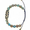 Herrenarmband aus Jadeit und dreiaugiger Dzi-Perle D4689
