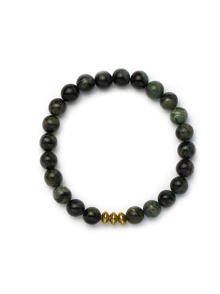Herrenarmband aus echtem Jadematerial "Kambaba" D4679