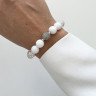 Armband aus Rosa Quarz, weißem Jade und Bergkristall D4495