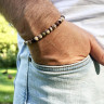 Herrenarmband aus natürlicher "Zebra"-Jade D4527