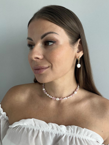 Lebijou Pink Quartz and Pearl Necklace 5025