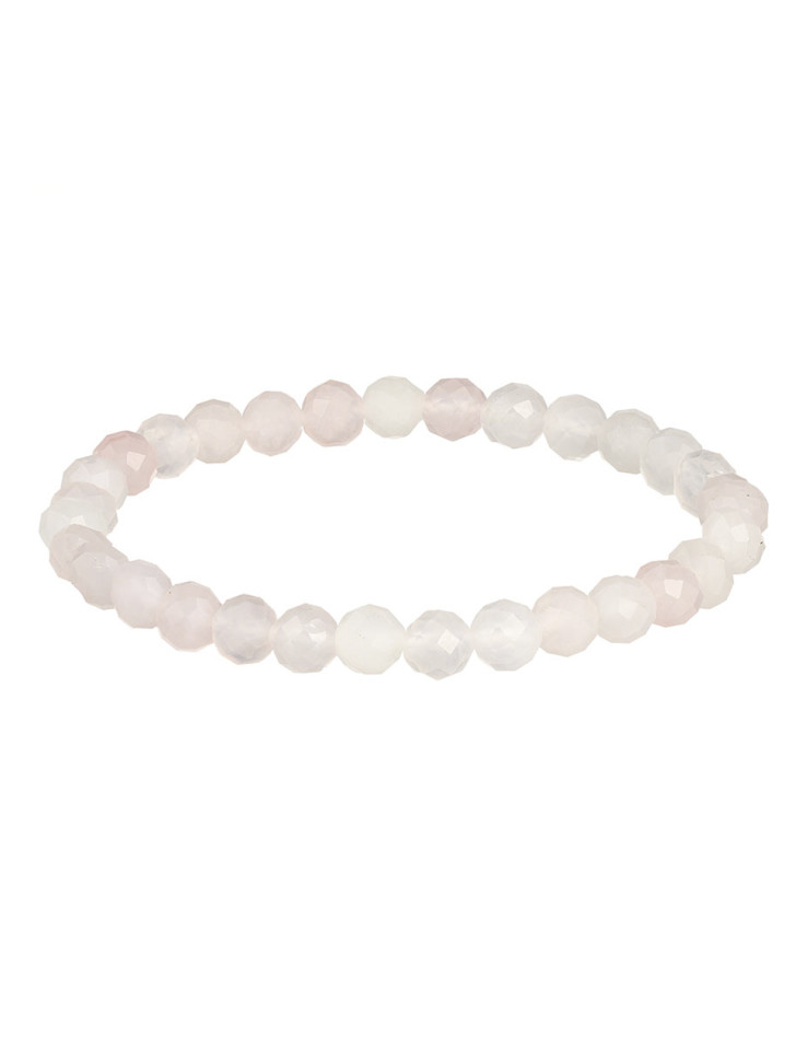 Dünnes Armband aus rosa Quarz D4799