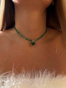 Grüner Choker mit Herz 5319