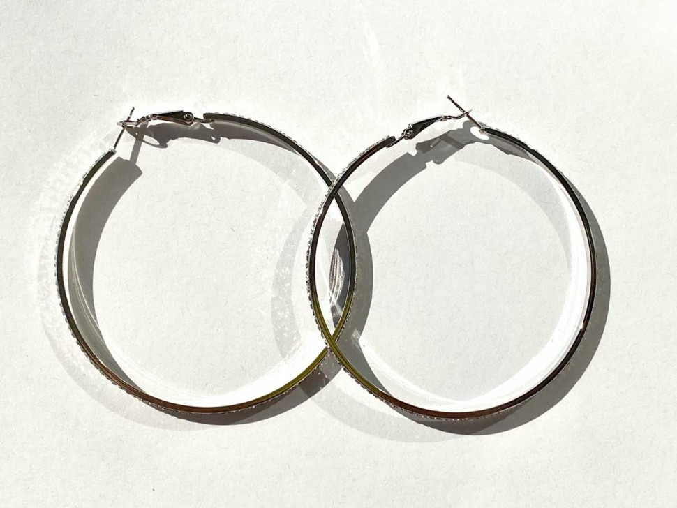 Ohrringe-Ringe mit Steinen D4858