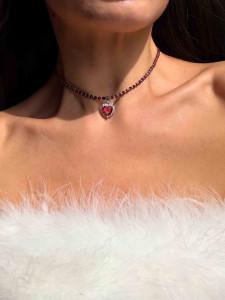 Granat-Choker in Silberoptik 5765