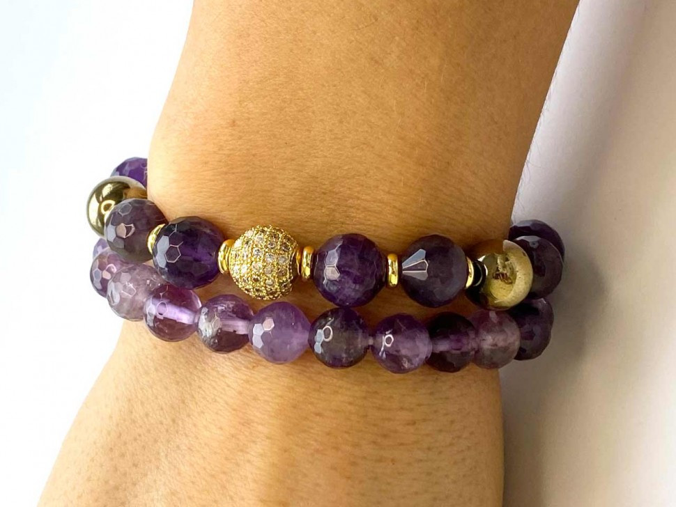 Amethystarmband-Set D4616