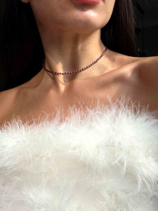 Minimalistischer Granat-Choker 5766