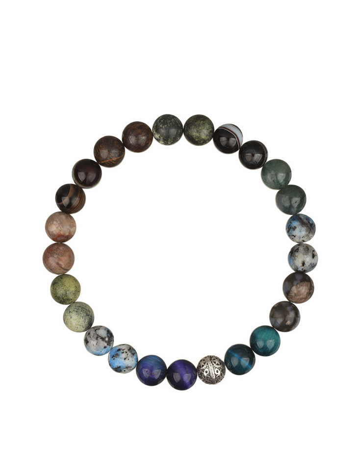 Herrenarmband mit verschiedenen Steinen D4779