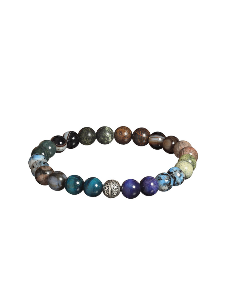 Herrenarmband mit verschiedenen Steinen D4779