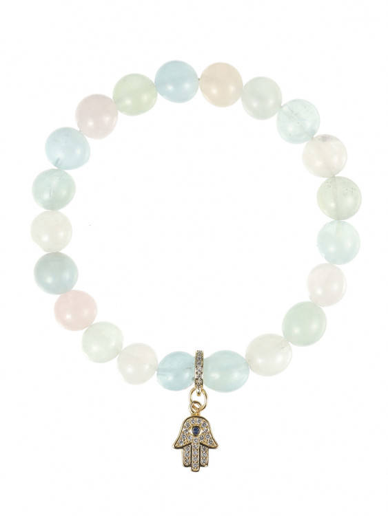 Morganite bracelet with a Hamsa pendant 5187