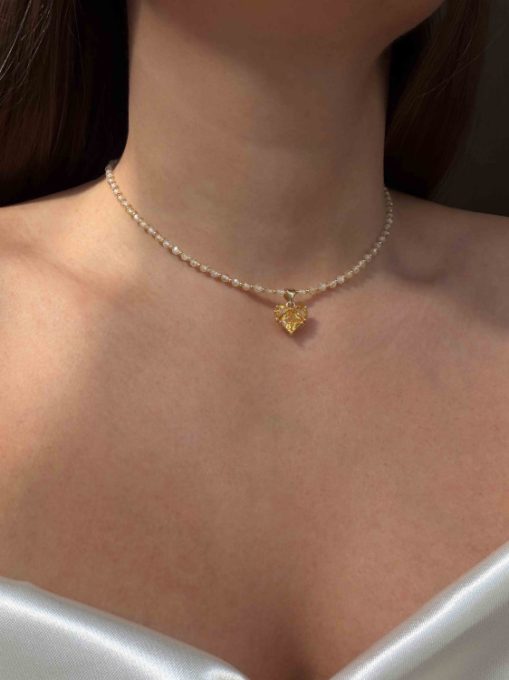 Gelber Choker aus Zirkonia 5073