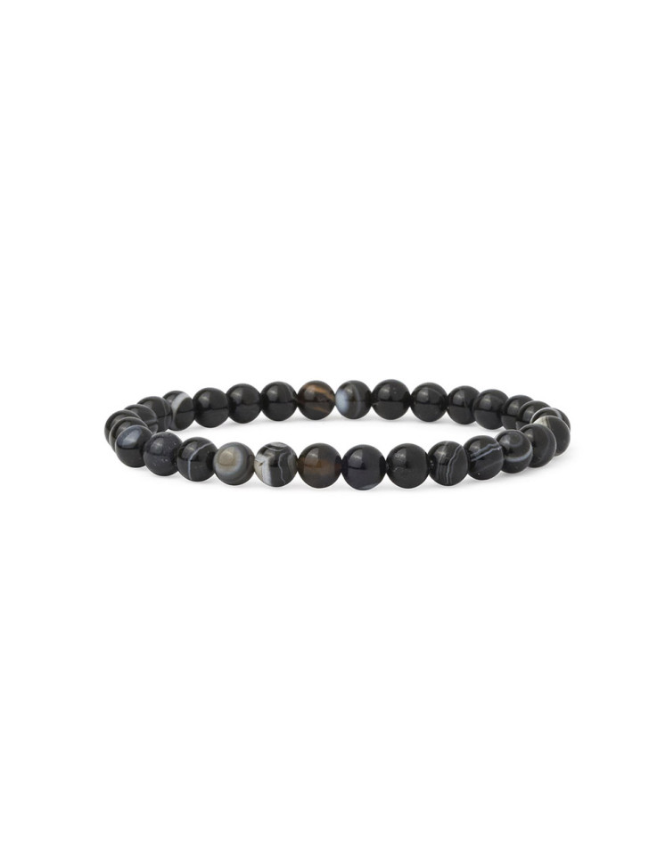 Damenarmband aus braun-schwarzem Achat D4939