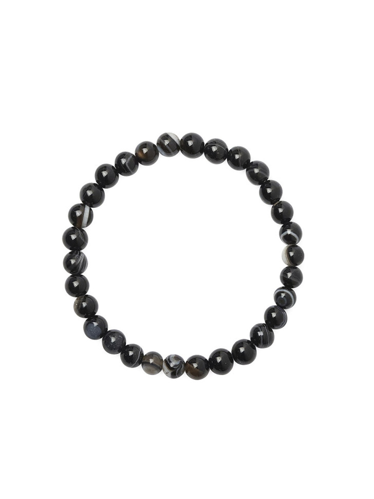 Damenarmband aus braun-schwarzem Achat D4939