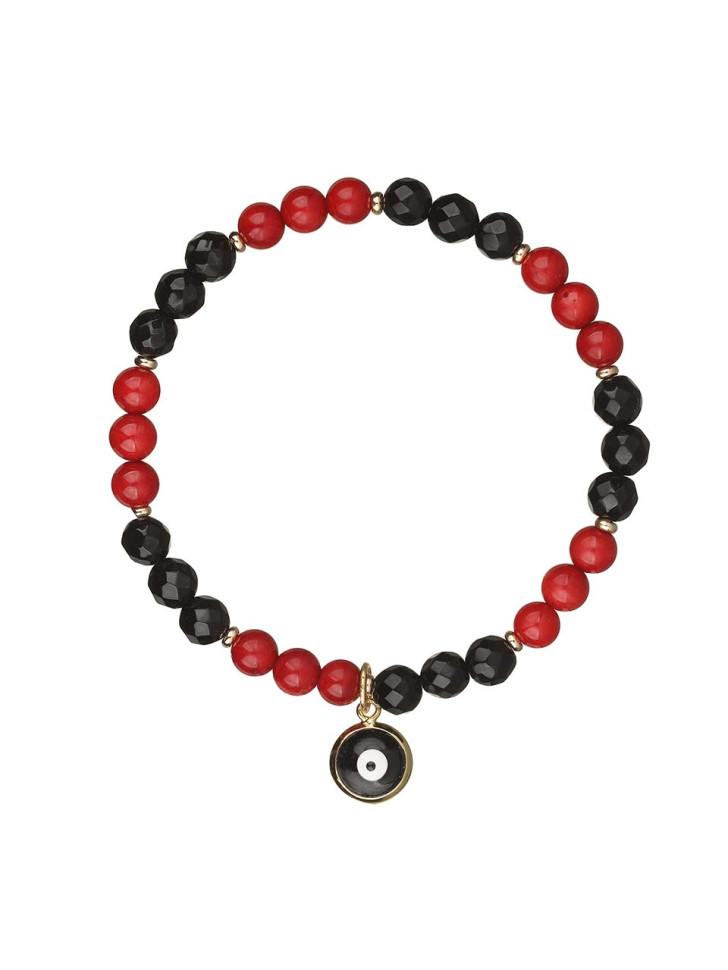 Korallen- und Achat-Armband D4636