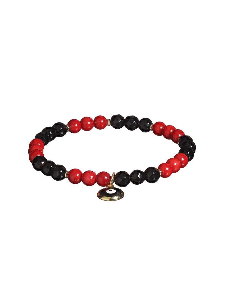 Korallen- und Achat-Armband D4636
