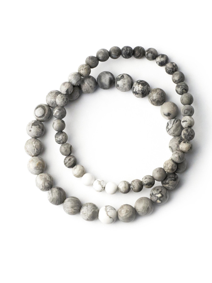Paar Armbänder aus natürlichen Steinen D4531