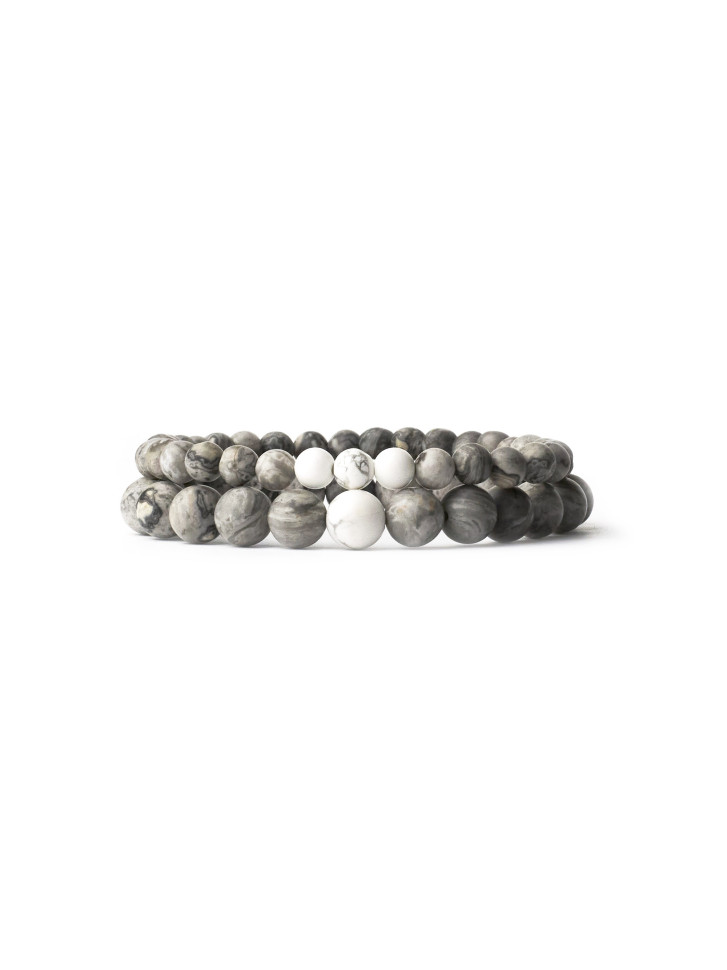 Paar Armbänder aus natürlichen Steinen D4531