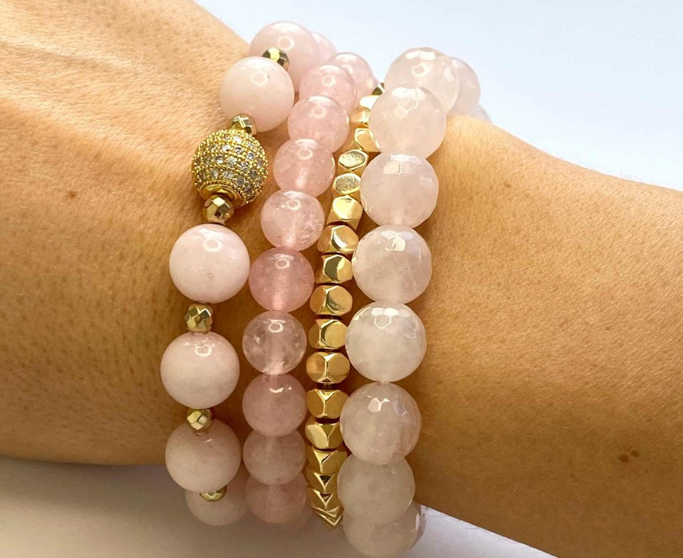 Armbandset aus Quarz und Hämatit D4638