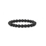 Damenarmband aus schwarzem Achat mit Facetten D4604