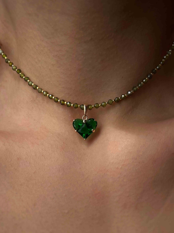Grüner Choker aus Zirkonia 5075