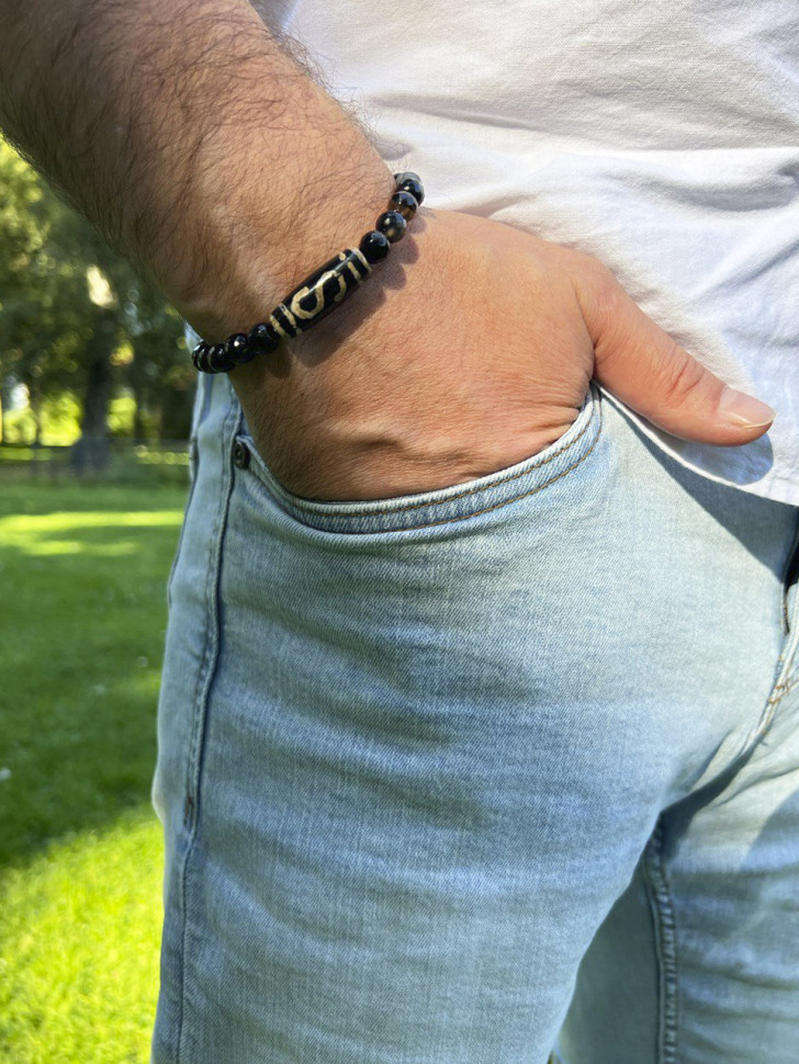 Braunes Herrenarmband D4691