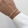 Hämatit-Armband 2 mm Silber D5053