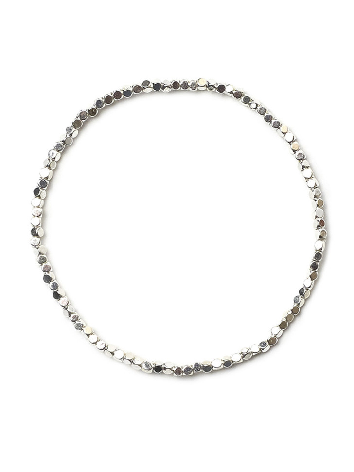 Hämatit-Armband 2 mm Silber D5053