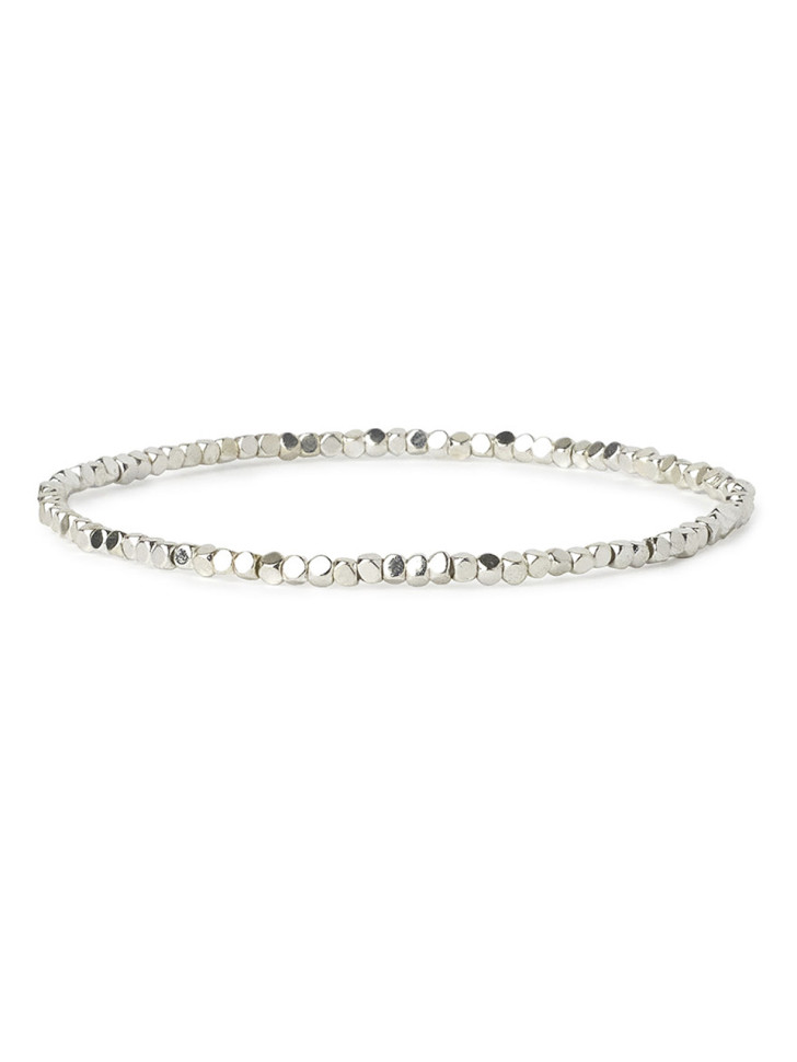 Hämatit-Armband 2 mm Silber D5053