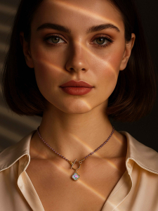 Purple choker with cubic zirconia 5076