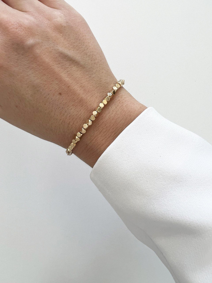 Hämatit-Armband 4 mm Gold D5054