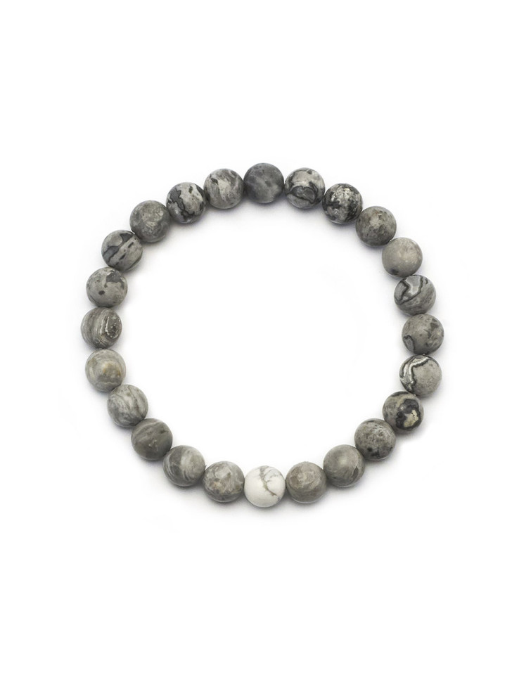 Stylisches Herrenarmband aus Stein D4529