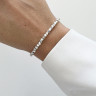Hämatit-Armband 4 mm Silber D5052