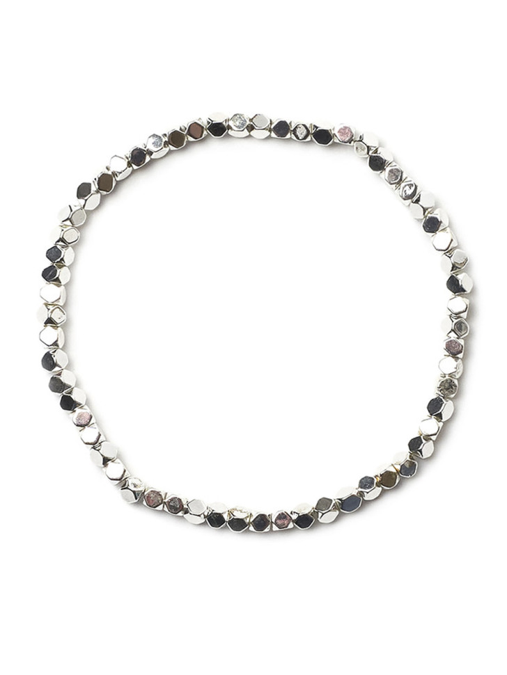 Hämatit-Armband 4 mm Silber D5052
