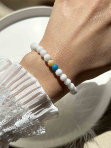 Agate and jade stone bracelet 