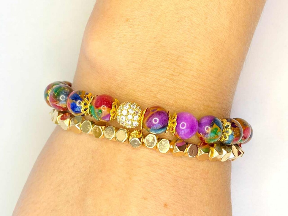 Armbandset aus natürlichen Steinen D4657